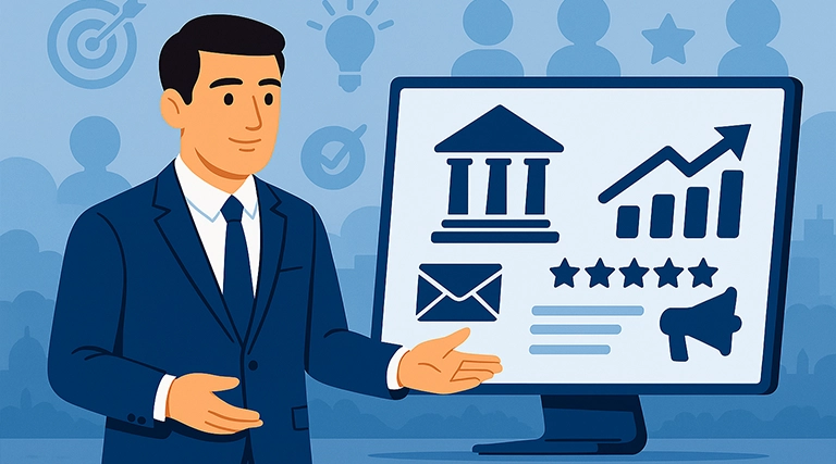 Imagem representando estratégias de marketing para advogados e escritórios de advocacia em 2025, com foco em posicionamento digital, autoridade jurídica e captação de clientes.