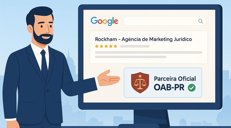 agencia marketing juridico londrina rockham referencia 1 Estante de madeira com livros jurídicos encadernados organizados em prateleiras de escritório de advocacia